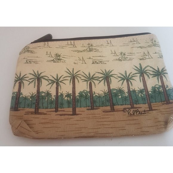 Paul Brent Sun N Sand Small Zippered Bag Sea Side Beach Life Palms Beach Cotton - Picture 9 of 12